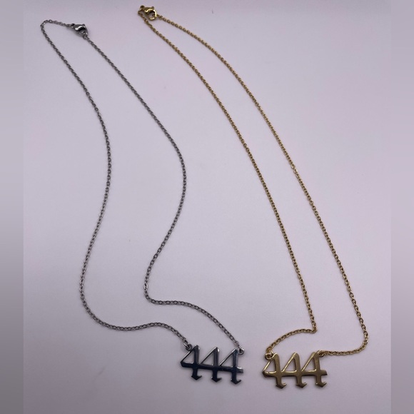 444 Angel Number Necklace | Protection | Silver | 18 inches | Nameplate Signs - Picture 8 of 9